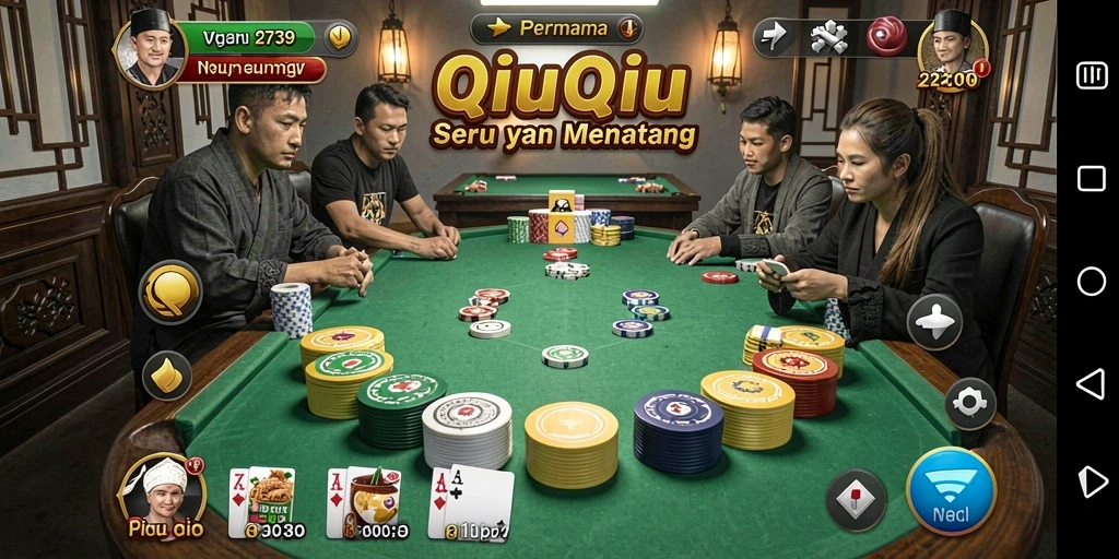 Tampilan gameplay QiuQiu yang seru dan interaktif.