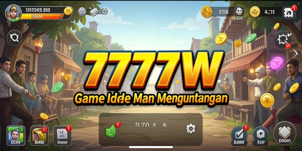 Tangkapan layar gameplay 7777W menunjukkan aksi seru dalam permainan Idle.