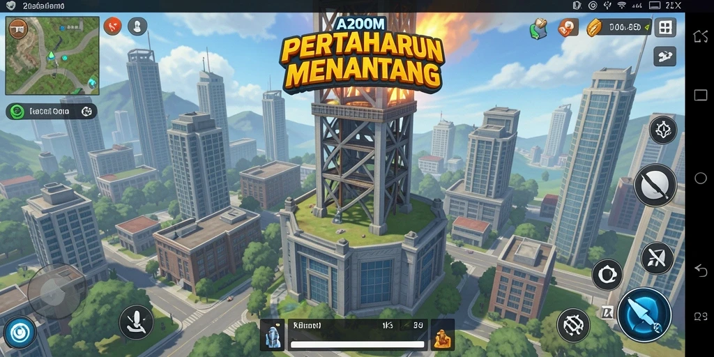 Tampilan menarik dari gameplay A200M yang penuh aksi Tower Defense.