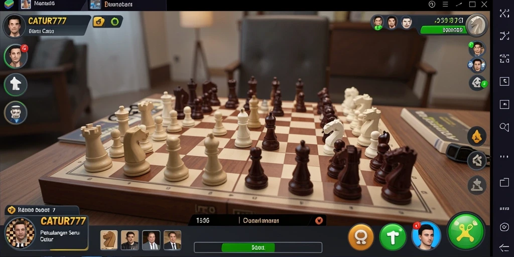 Tampilkan gameplay seru di dunia catur penuh petualangan.
