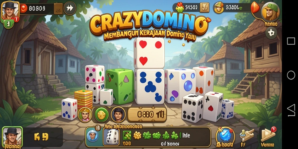Tangkapan layar gameplay demonstrasi dari CRAZYDOMINO menunjukkan keseruan bermain Tycoon.