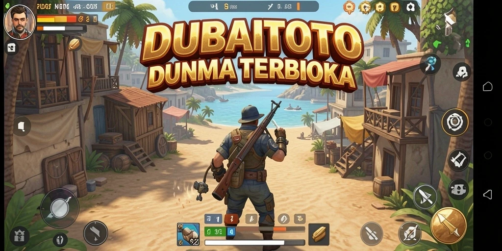 Tampilan gameplay DUBAITOTO menampilkan eksplorasi dunia terbuka yang luas.