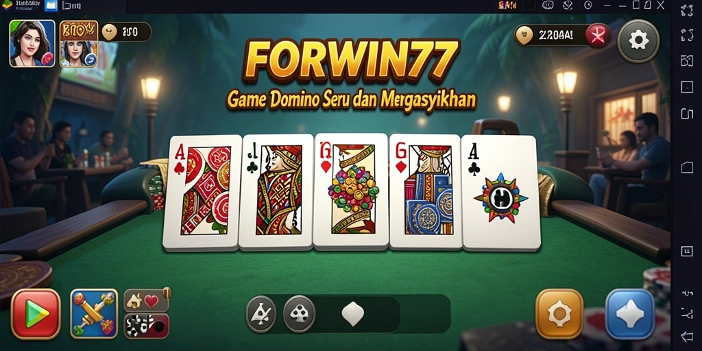 Tampilan gameplay Domino yang seru dalam FORWIN77.