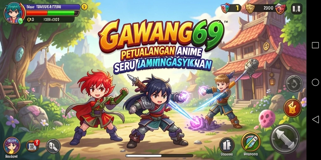 Tampilan seru dari gameplay GAWANG69 yang penuh warna.