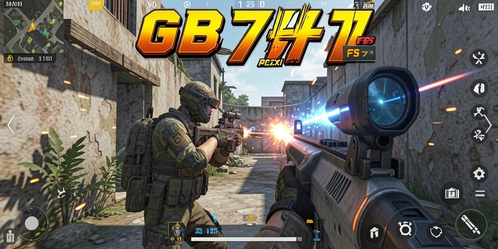 Tampilan gameplay mendebarkan dari GB777 dengan aksi FPS intens.