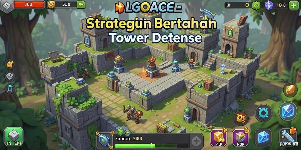 Tangkapan layar gameplay menarik dari LGOACE Tower Defense.