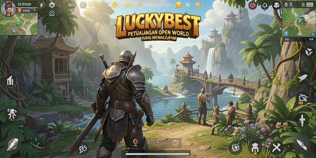 Screenshot gameplay LUCKYBEST menampilkan dunia Open World yang luas dan menakjubkan.