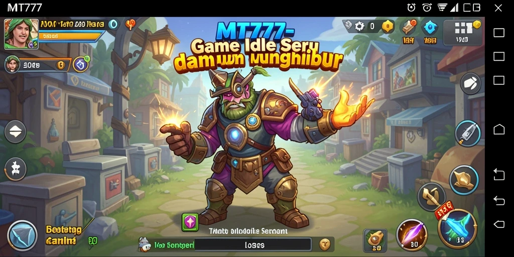 Screenshot gameplay menampilkan karakter mengumpulkan sumber daya secara otomatis.