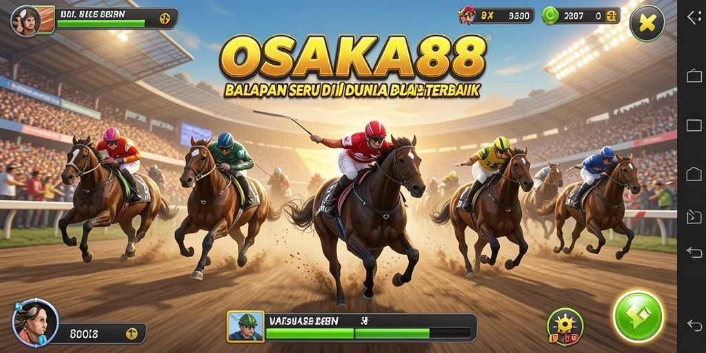 Tampilan gameplay OSAKA88 yang mendebarkan dalam balapan.
