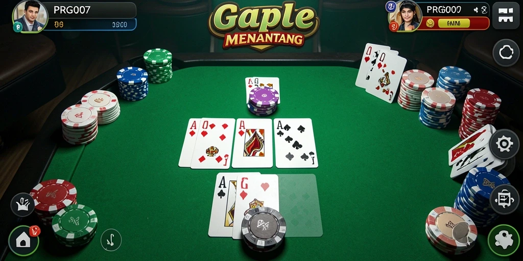 Screenshot gameplay <strong>PRG007</strong> menampilkan aksi seru bermain Gaple.