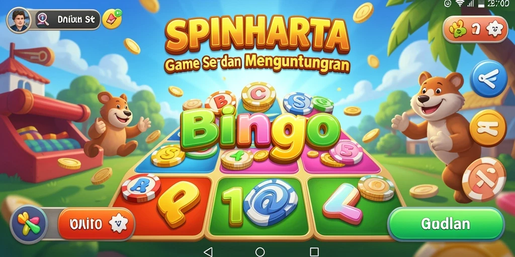 Tampilan gameplay Bingo seru dan mengasyikkan dari SPINHARTA.