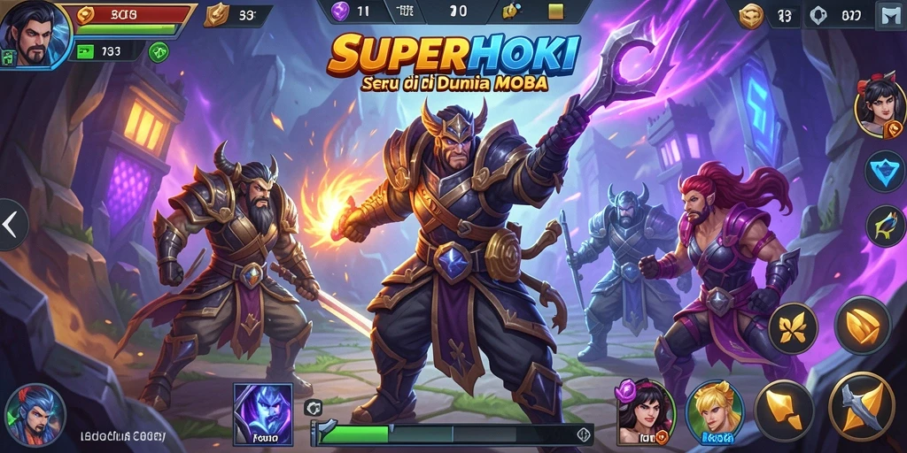 Gameplay seru SUPERHOKI dengan aksi pertempuran MOBA yang menegangkan.