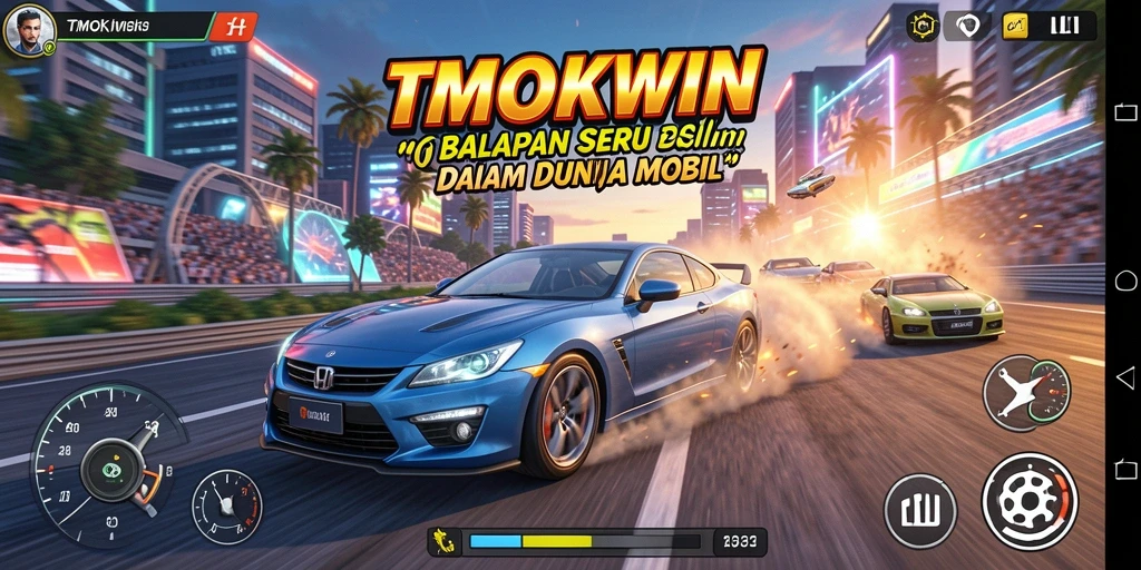 Tampilan gameplay balapan seru di TMOKWIN.