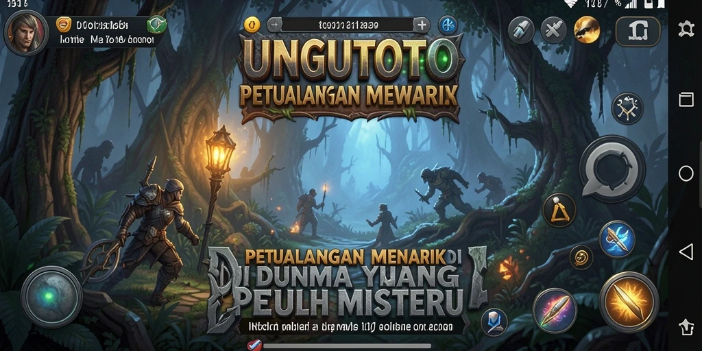 Screenshot utama gameplay UNGUTOTO menampilkan aksi petualangan yang mendebarkan.